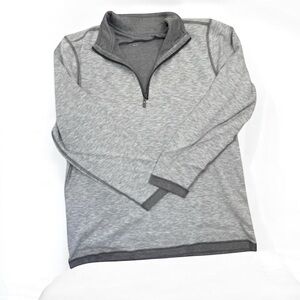Premise Quarter-Zip Pullover Mens Size L Heather Grey Collared Pullover Top